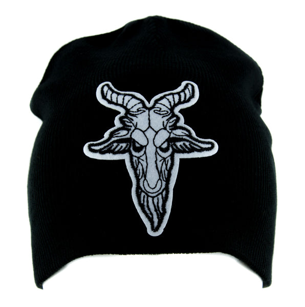 Sabbatic Goat Head Beanie Alternative Clothing Knit Cap Satanic Baphomet