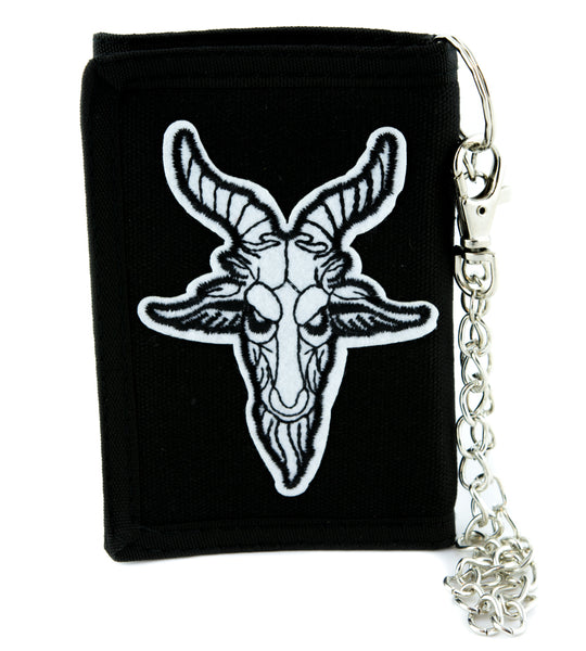 Sabbatic Goat Head Tri-fold Wallet Alternative Clothing Baphomet Church of Satan