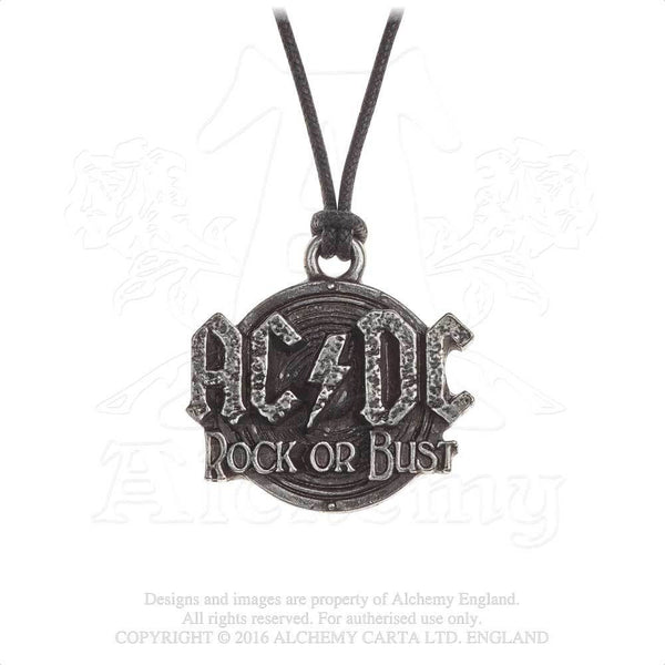 Alchemy Gothic Rocks AC/DC Rock Or Bust Pendant Necklace