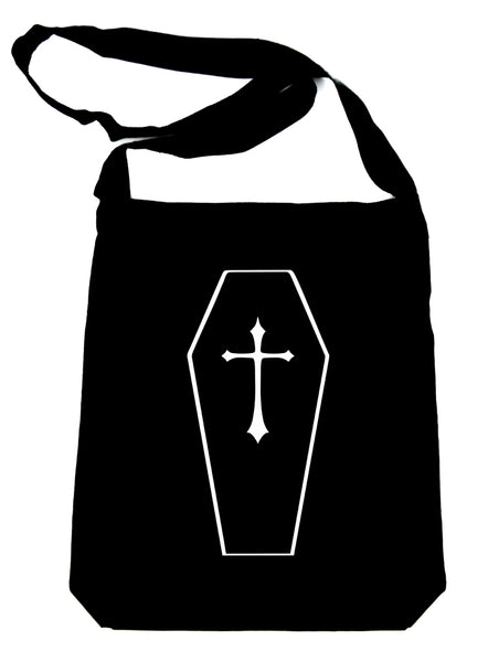Toe Pincher Coffin w/ Cross Crossbody Sling Bag Alternative Casket