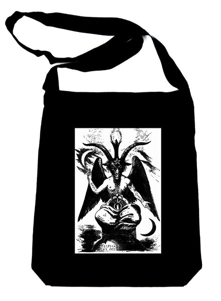 Goat of Mendes Baphomet By Eliphas Levi on Black Sling Bag Occult Book Bag