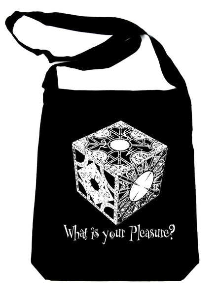 Hellraiser Puzzlebox on Black Sling Bag Pinhead Book Bag