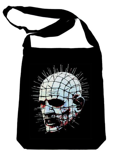 Pinhead Hellraiser on Black Sling Bag Horror Book Bag