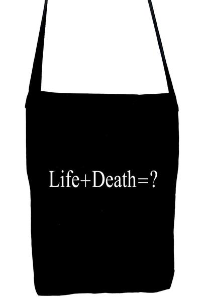 Life + Death = ? Sling Bag Question Everything Alternative Clothing Book Bag Atheist