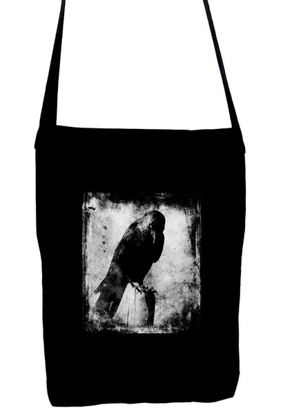 Evil Eye Raven Sling Bag Dark Alternative Clothing Book Bag Edgar Allan Poe