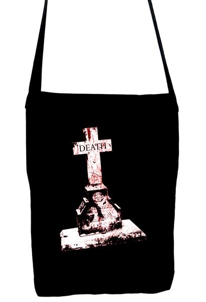 Tombstone of Death Cemetery Sling Bag Dark Alternative Clothing Book Bag Gothic Deathrock