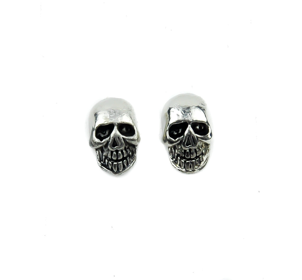 Silver Skull Stud Gothic Earrings Cosplay