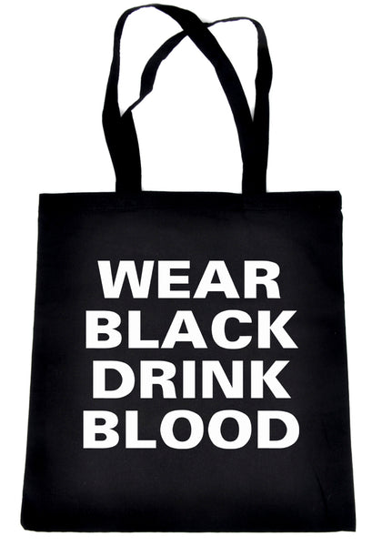 Wear Black Drink Blood Tote Bag Book Handbag Vampire