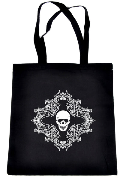 Skull Spiderweb Cameo Tote Bag Book Handbag Alternative