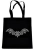 Gothic Vampire Bat on Black Tote Book Bag Elegant Halloween Handbag