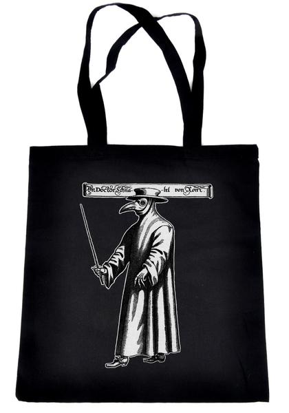 Death Plague Doctor Tote Book Bag with Bird Mask Handbag