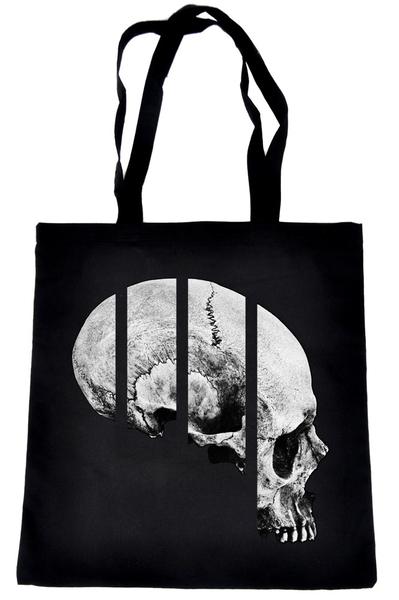 Medical Oddities Human Skull Tote Book Bag Occult Clothing Handbag