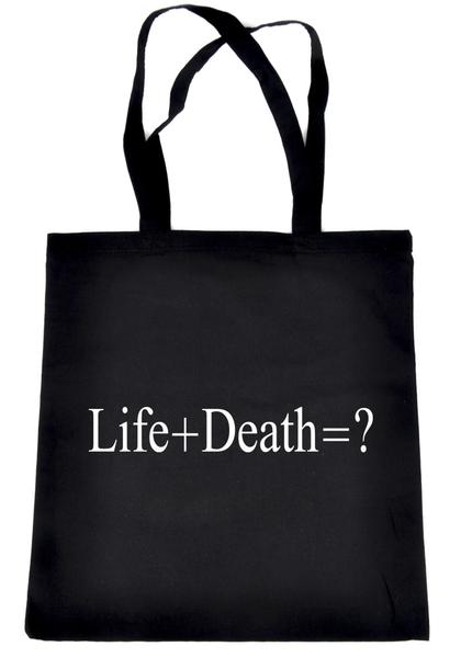 Life + Death = ? Tote Book Bag Question Everything Alternative Clothing Handbag