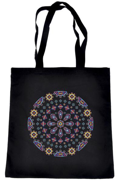Geometric Gothic Stained Glass Window Tote Book Bag Alternative Clothing Handbag