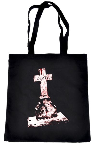 Tombstone of Death Cemetery Tote Book Bag Dark Alternative Clothing Handbag Gothic