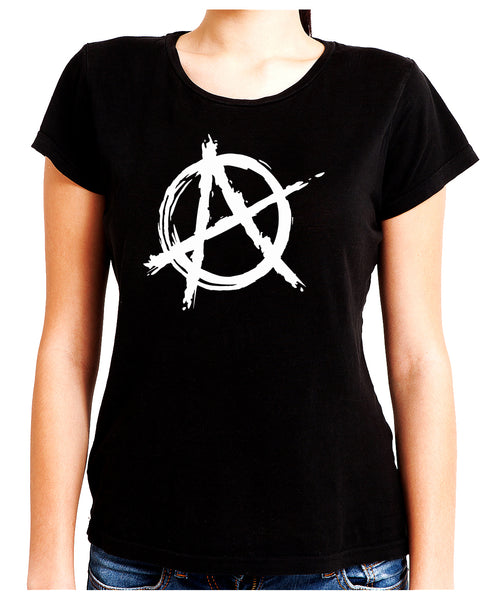 White Anarchy Punk Rock Women's Babydoll Shirt Top Gothic Clothing