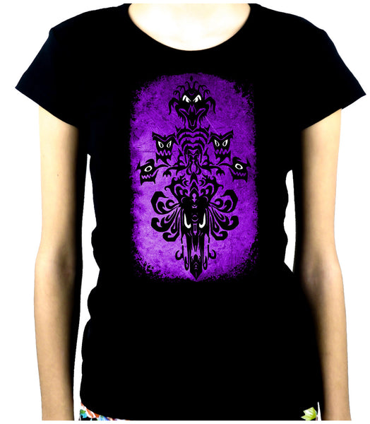 Haunted Mansion Wallpaper Ghoul Women's Babydoll Shirt Dark Alternative Clothing