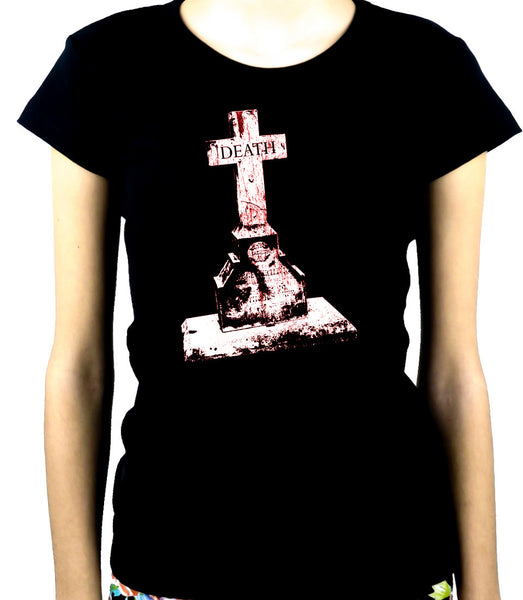 Tombstone of Death Cemetery Women's Babydoll Shirt Dark Gothic Clothing
