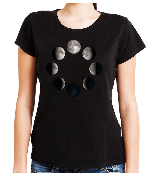Moon Lunar Phases Women's Babydoll Shirt New Crescent Full