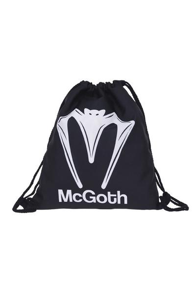 Mc Goth Black & White Bat Cinch Bag Drawstring Purse Backpack
